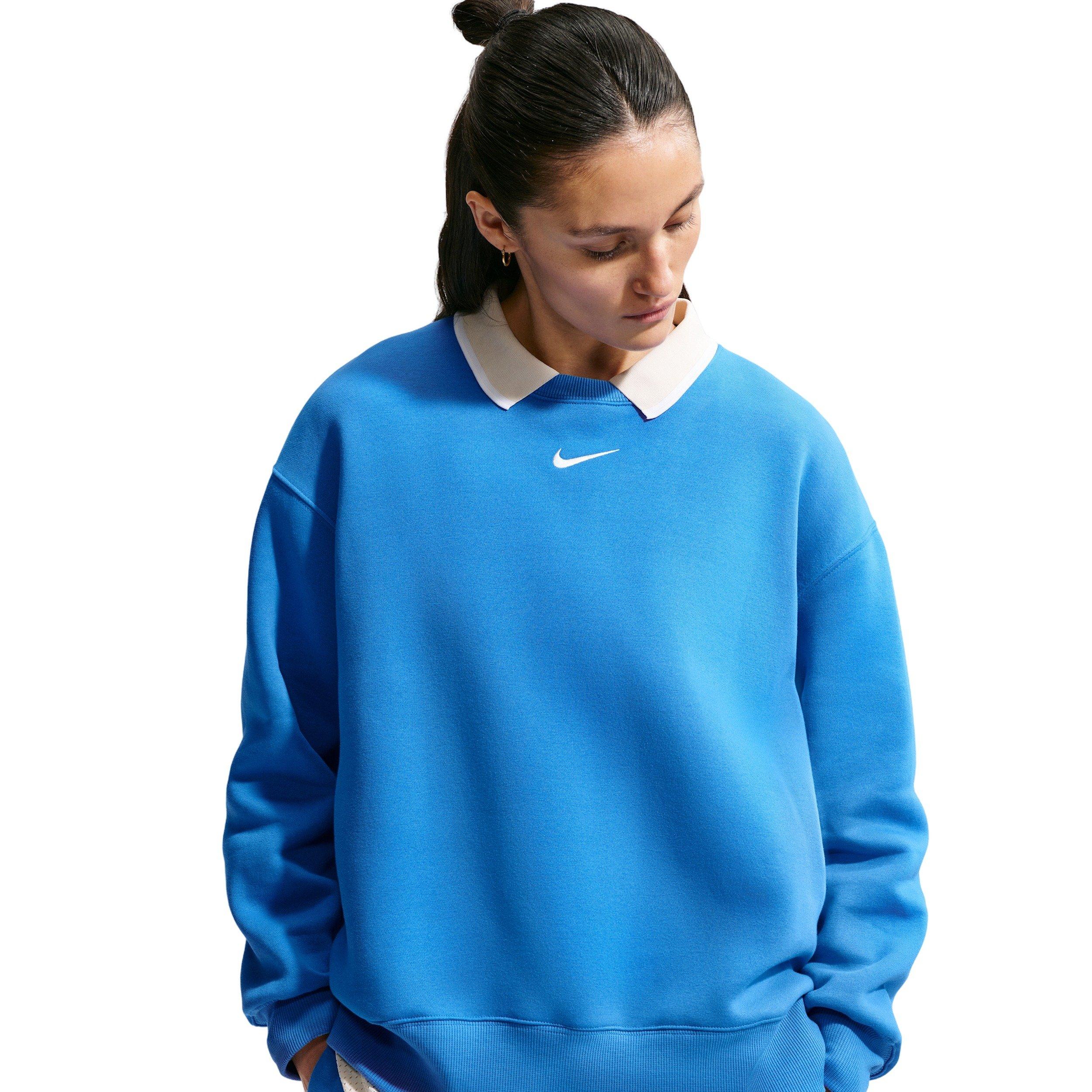 Nike Women's Sportswear Phoenix Fleece Oversized Crew-Neck Sweatshirt - LT BLUE
